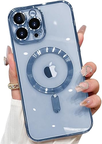 Funda transparente para iPhone 11 Pro Max compatible con MagSafe protector de lente de cámara integrado, suave a prueba de golpes, delgada,