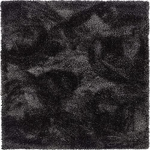 Image of F & B RUGS ; SUPERIOR QUALITY PRODUCTS Firoz and Brothers Handwoven Super Soft Indoor Modern Shag Microfibre Silky Fluffy Smooth 4x6 feet Black