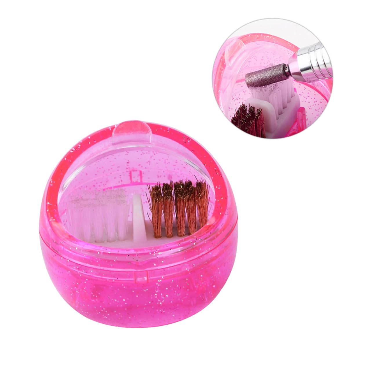 Healvian 3pezzi Macchina Portatile Per Pulizia e Fresatura Unghie Di Pennelli Manicure Con Scatola Pulitore Per Attrezzature Di Bellezza