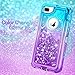 WESADN Case for iPhone 8 Plus Case,iPhone 7 Plus Case for Girls Women Cute Glitter Liquid Protective Bling Heavy Duty Shockproof Gradient Cover for iPhone 8 Plus 7 Plus 6 Plus 6s Plus,Teal Purple