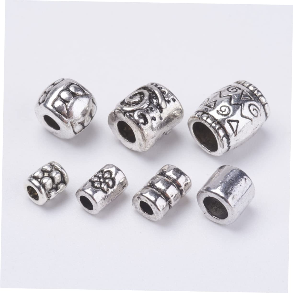 Angoily 3 Series Abalorios De Aleación Para Joyas Diy Accesorios Para Collares Pulseras Y Decoración De Disfraces Plateado 260 Piezas*3