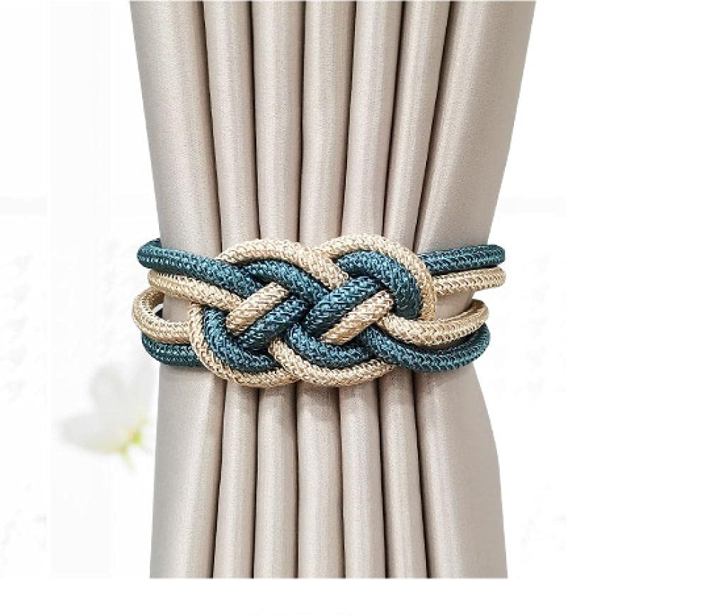 4 fermatenda magnetici per tende e tende, eleganti accessori decorativi per la casa per soggiorno e camera da letto, blu