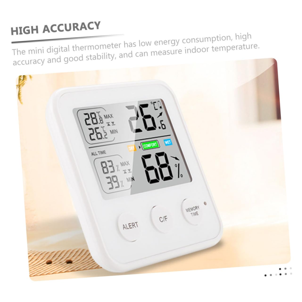 Kisangel 3pièces Thermomètre Numérique Hygromètre Intérieur Multifonction Avec Affichage Température Humidité Horloge Et Calendrier Pour Chambre Le Salon Salle De Bain