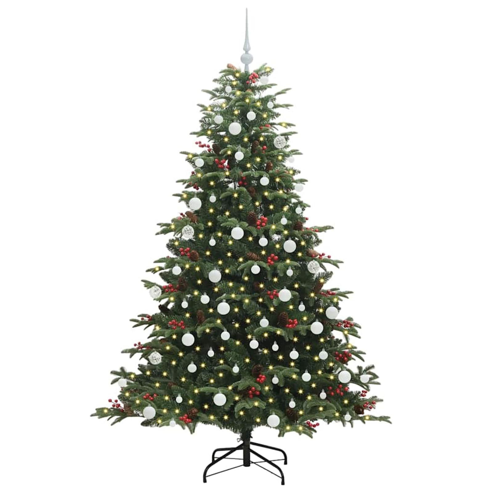 Gecheer Künstlicher Weihnachtsbaum mit 300 LEDs mit Ständer Grün 180 cm, Weihnachtsdekoration für Zuhause Geschäfte Hotels und Festliche Events3395553