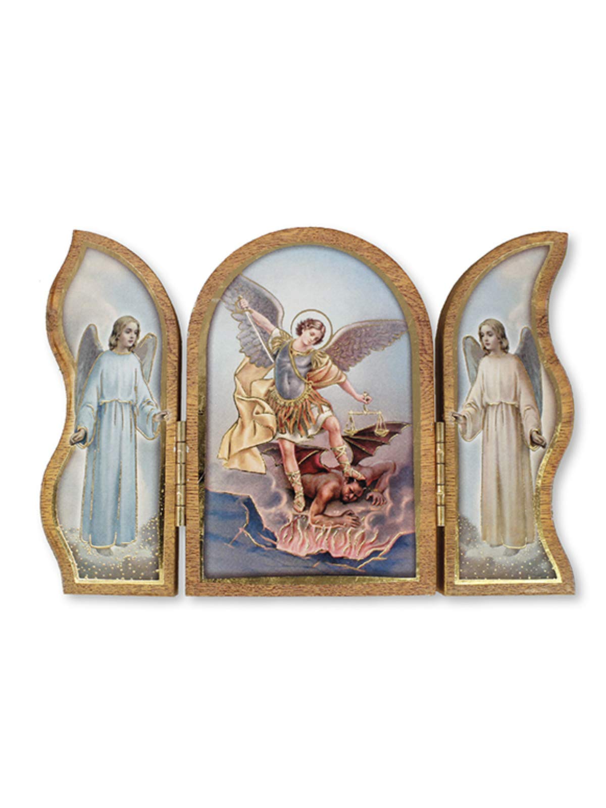 Cbc Gold St Michael Folding Plaque Or Triptych