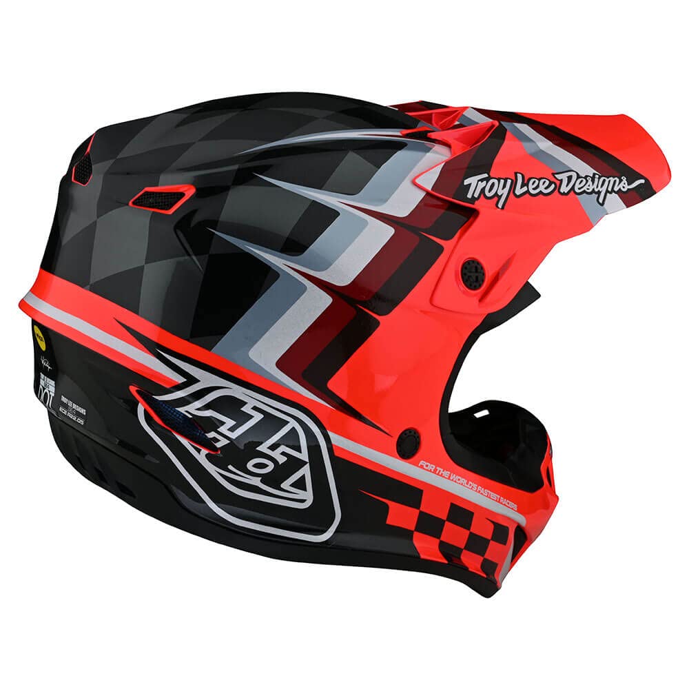 SE4 - Casco para motocross MX Youth SE4 POLYACRYLITE casco de poligilita; Warped GLO RED LG 4