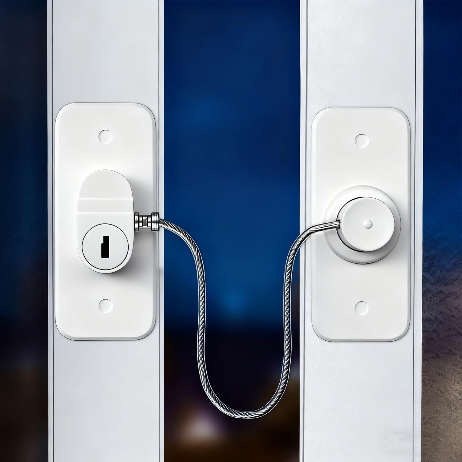 Suiyeejan Fenstersicherung Kinder Ohne Bohren, 2 Stück Kühlschrankschloss, Fensterschutz Kinder, Schrank Kindersicherung, fenster kindersicherung für Haustiere (Weiß-2 Stück)