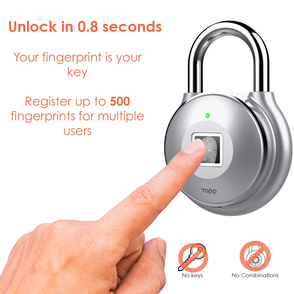 Tapplock Smart Fingerprint Padlock (one+) - Bluetooth Keyless