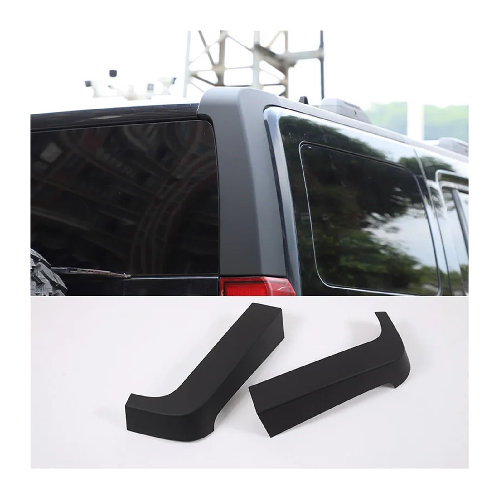 ABS Matte Black Car Rear Bumper Tail Light Cover Trim Tail Lamp Frame Compatible For Hummer H3 2005 2006 2007 2008 2009 Car Accessories(Matte black-B)