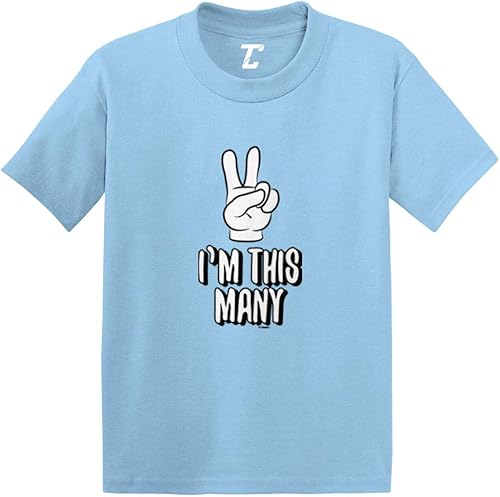 Camiseta de algodón con texto en inglés "I'm This Many 2 - Two Year Old Birthday"