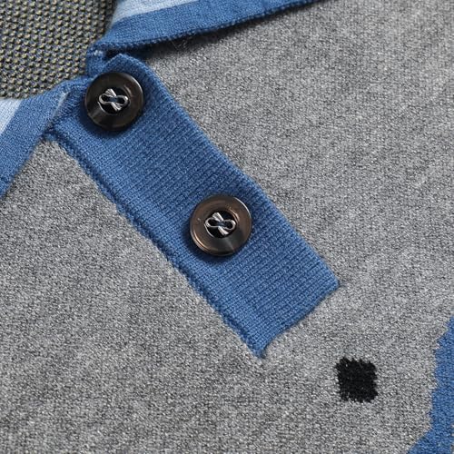Image of Womens Laple V Neck Button Up Floral Design Pullover Sweaters Fall Casual Long Sleeve Knit Sweater Jumper Tops
