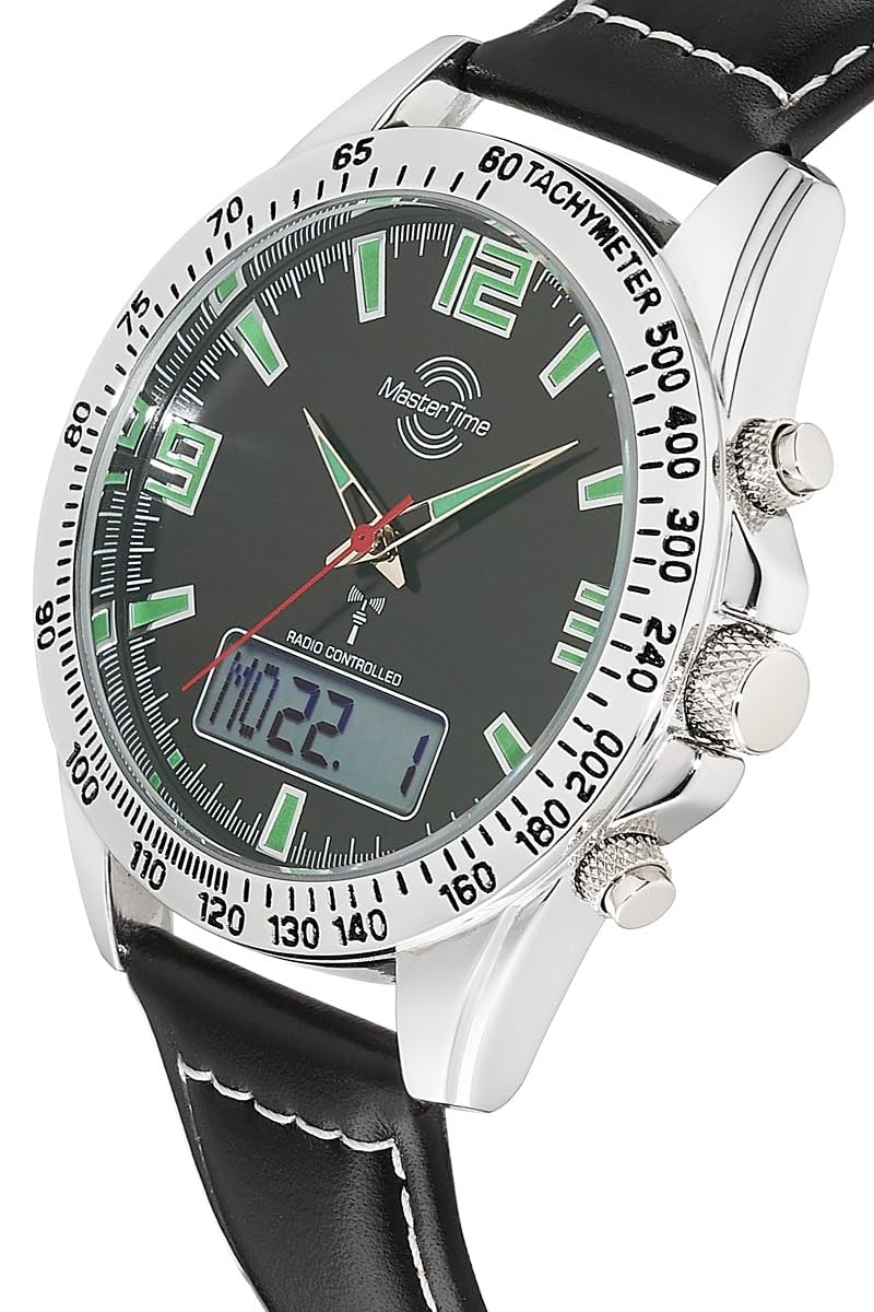 Master Time Funk Quarz Herren Uhr Analog-Digital mit Leder Armband MTGA-10873-22L