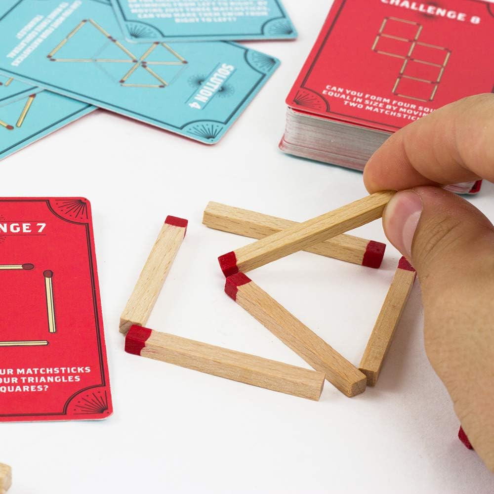 Marvelous Matchstick Puzzles - 50 Matchstick Challenges & 50 lateral Thinking Puzzles - Unique Brain Teasing Challenges by Professor Puzzle.