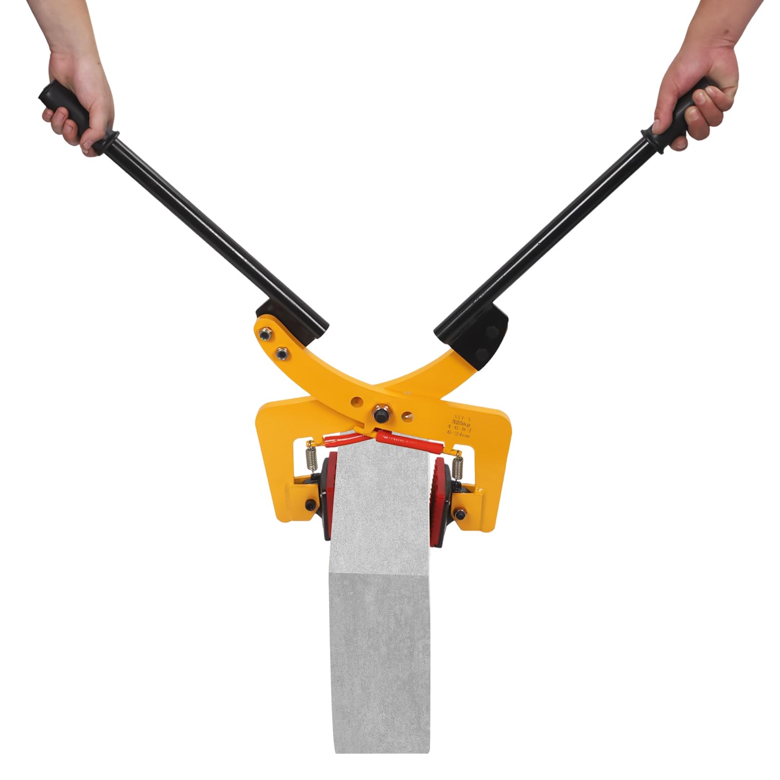 Bordsteinzange Versetzzange,325kg Hebezange Bordstein Steinträger mit Doppelgriff,6-24cm Öffnungsgröße Steinheber Steinzange für Marmor,Betonplatten,Hohlsteinen