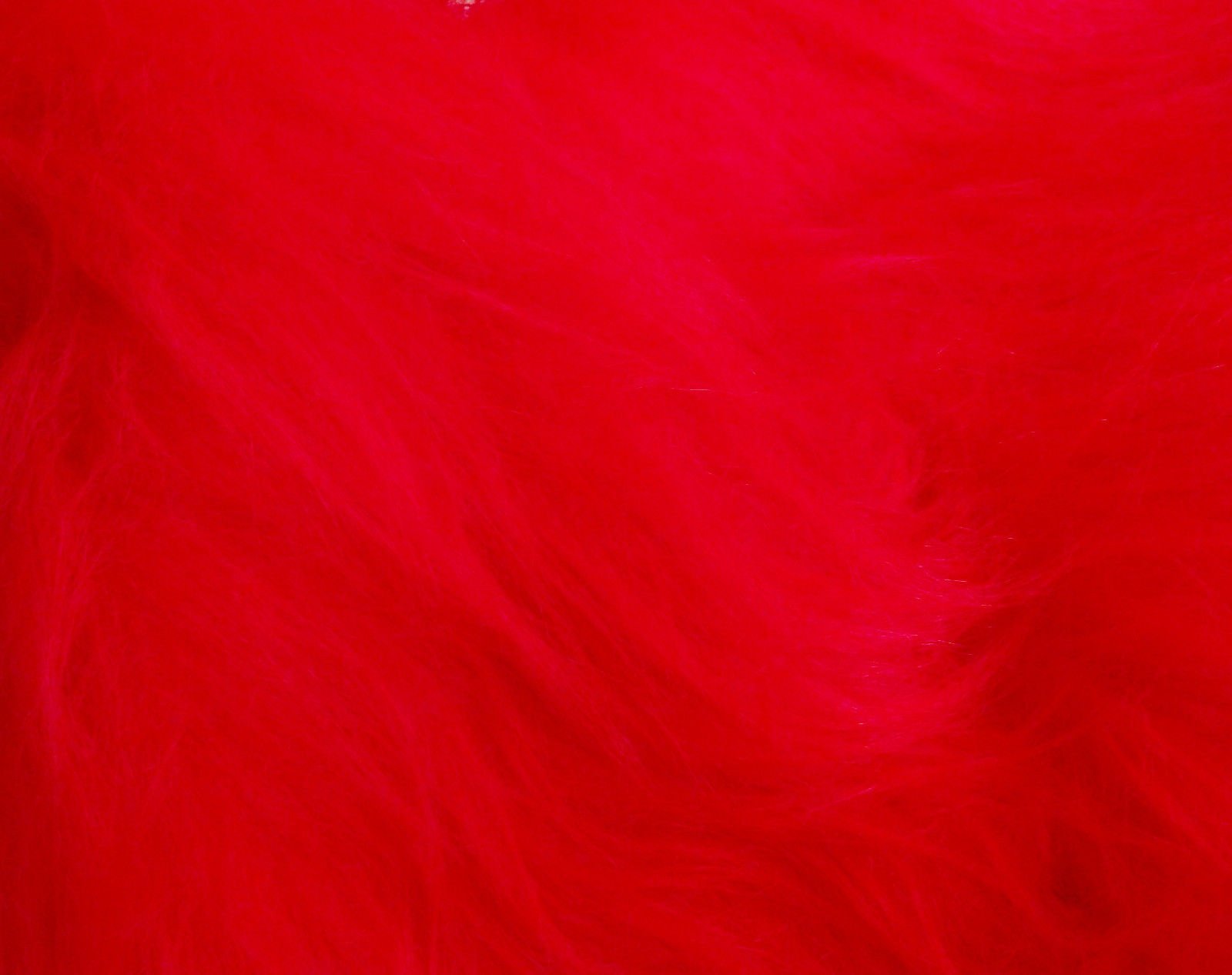 Long Pile Fun Faux Fur Fabric Material - Bright RED, 1Mtr - 150cmx100cm