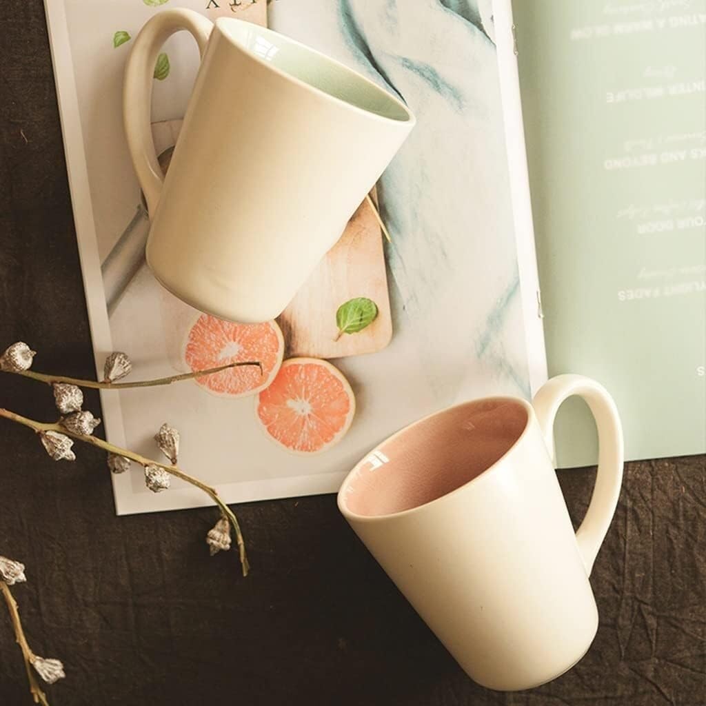 Kaffeetasse Ice Crack Glasur Süßwasser Rosa Grün Paar Becher Einfache Home Office Keramik