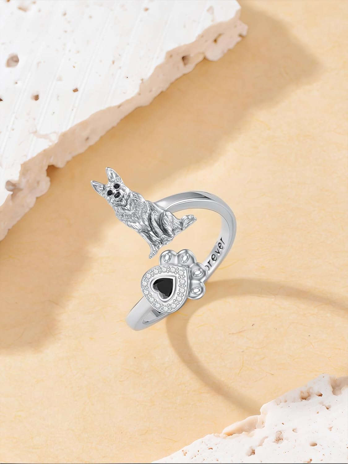 Midari Pug/German Shepherd/Shih Tzu Gifts Rings 925 Sterling Silver Cute Dog Rings for Women Dog Jewelry Gifts for Women Dog Lovers Birthday Christmas - Image 5