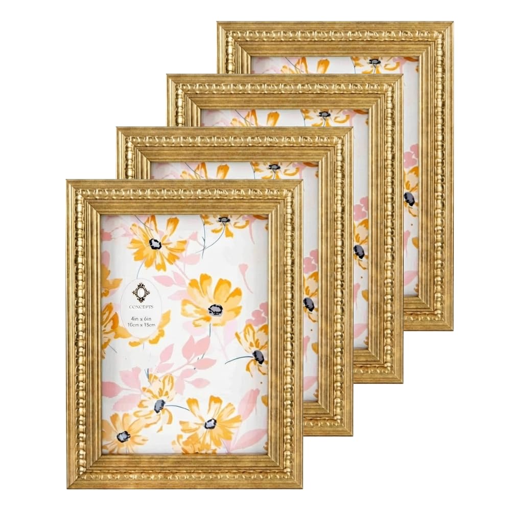 Amazon.com - Concepts 4x6 Set Of 4 Gold Ornate Vintage Resin