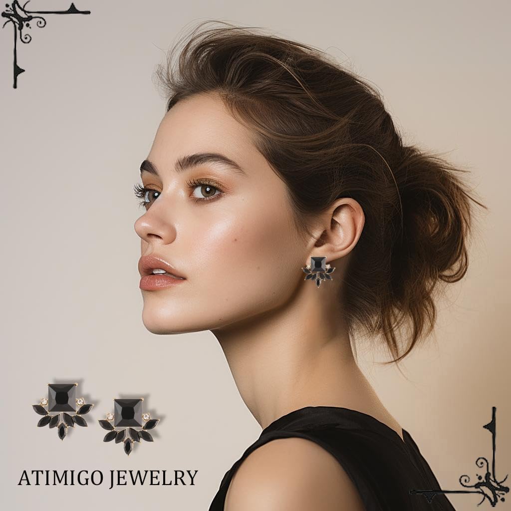 ATIMIGO Vintage Rhinestone Crystal Cluster Drop Earrings Art Deco Hypoallergenic Earrings for Women Wedding Bridal Prom Formal - Image 5