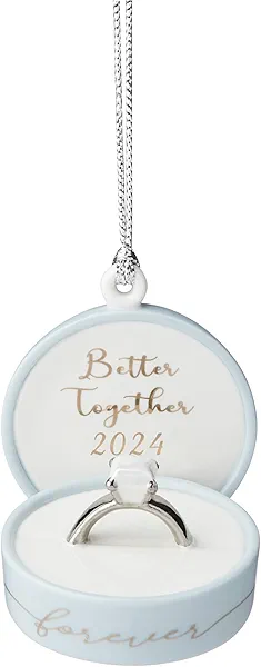 Lenox 895775 2024 Together Forever Ring Box Ornament, Christmas