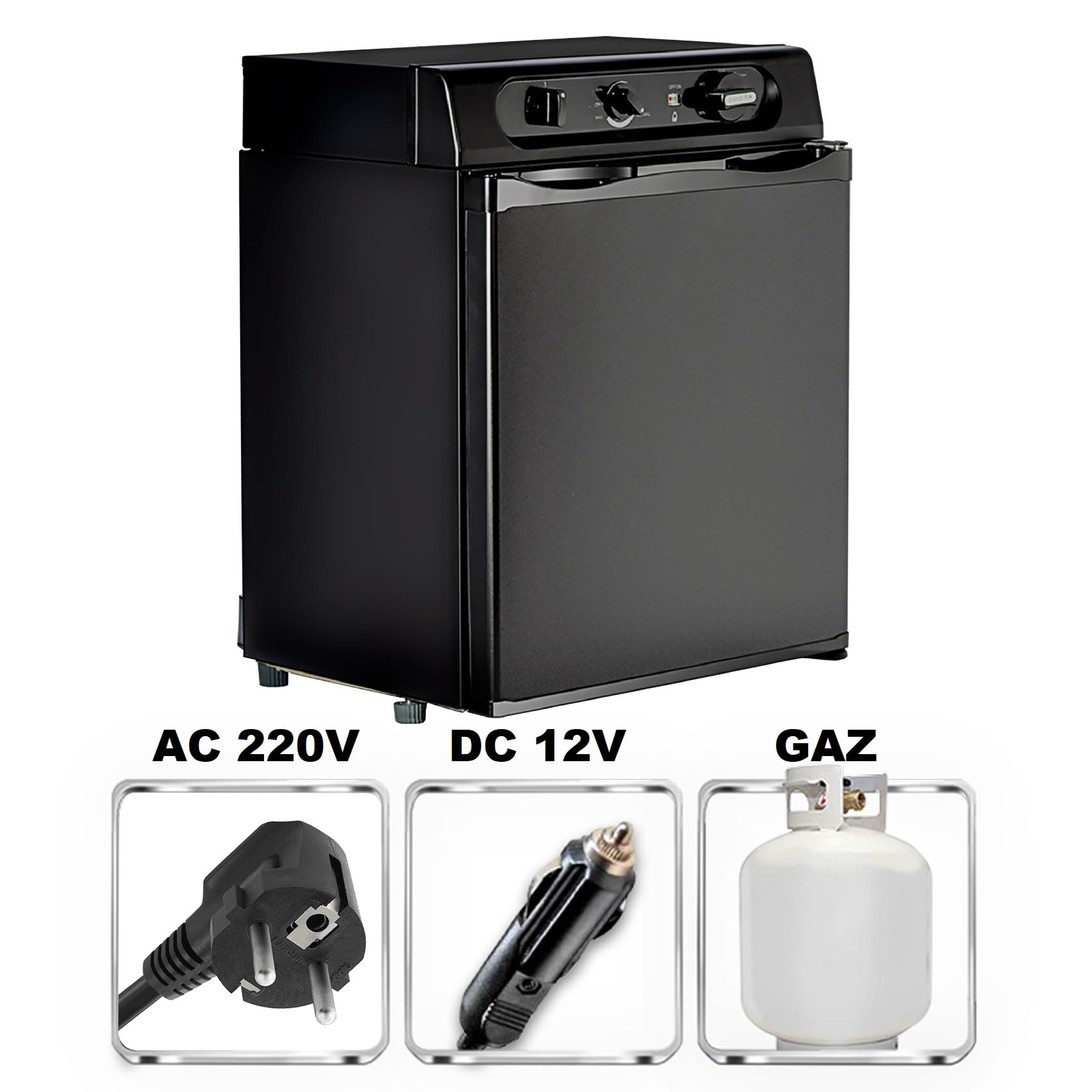 Frigo Trivalente Camper Smad 40L - Funziona A 12V/220V/Gas, Nero, Perfetto Per Viaggi