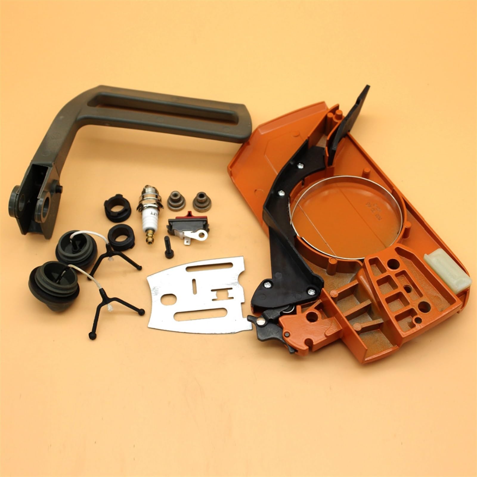 IWBR Cubierta de Embrague, Placa de manija de Freno, Engranaje helicoidal, Conjunto de Tapa de Aceite de Combustible Apto for Husqvarna 268 272 XP 266 66 61, Piezas de Repuesto de Motosierra
