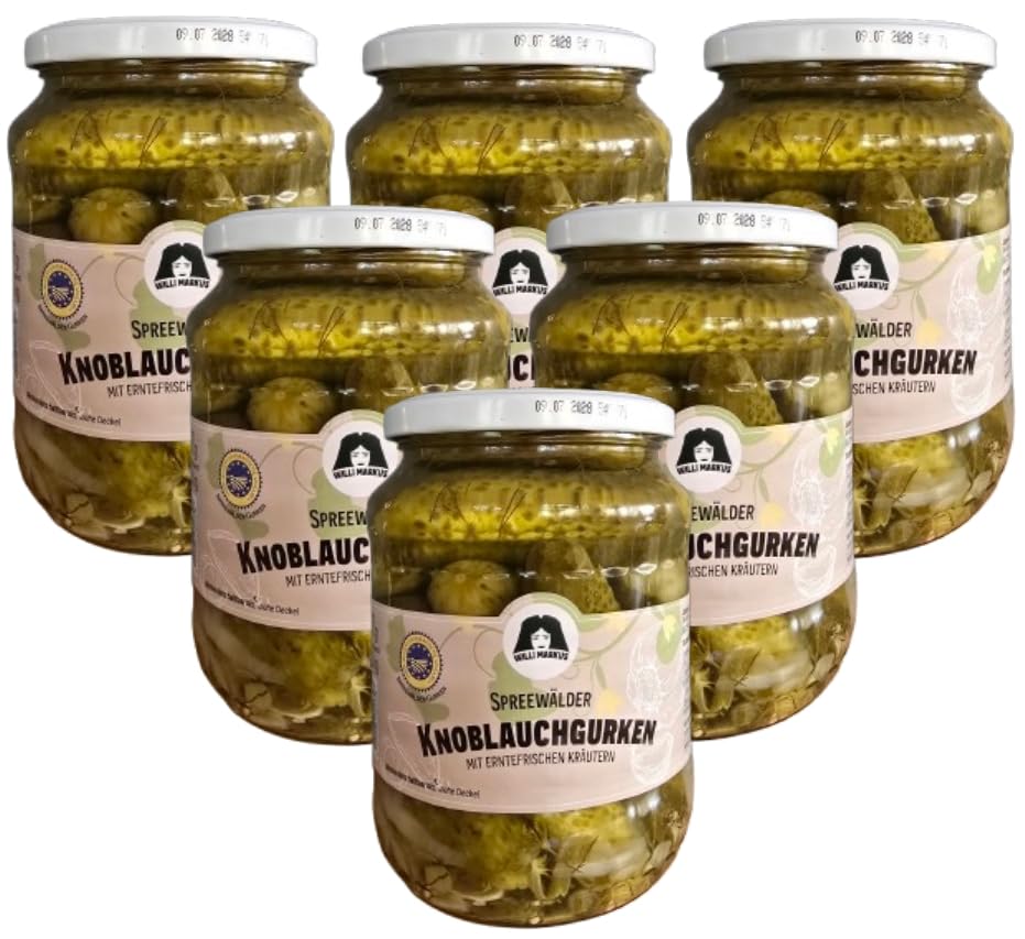 6 Gläser Markus Spreewälder Knoblauchgurken Groß