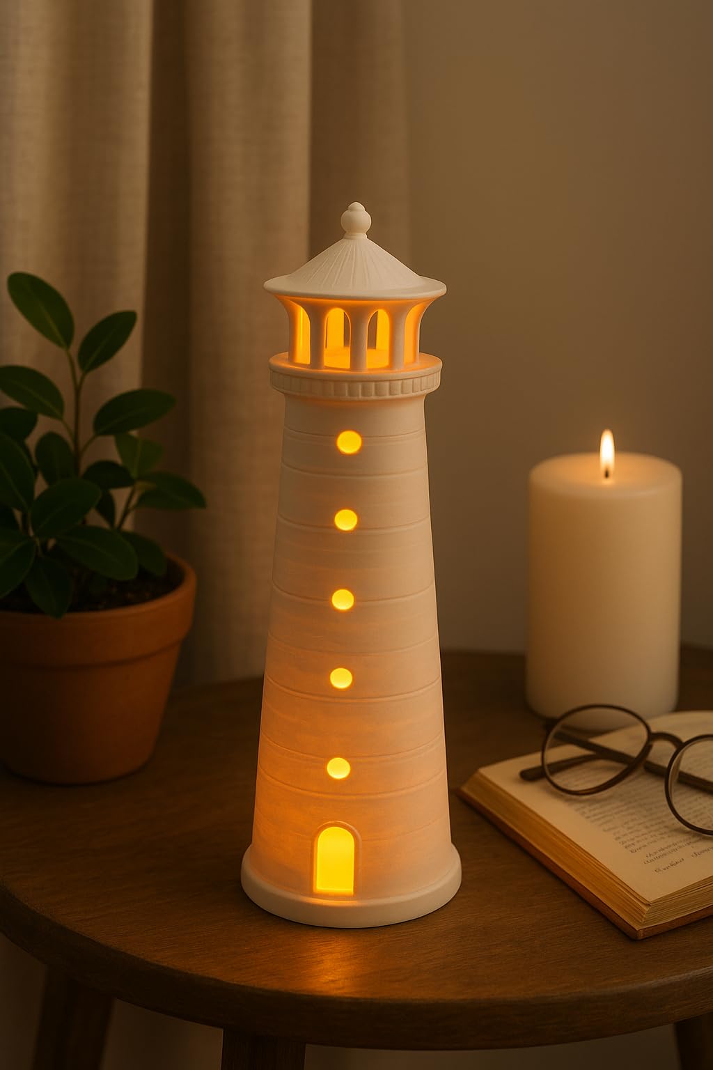 2-in-1 Lighthouse Showpiece | Elegant Decorative Piece for Bedroom & Living Room | Easy Battery Operated, Perfect for Every Occasion (1)-image-30