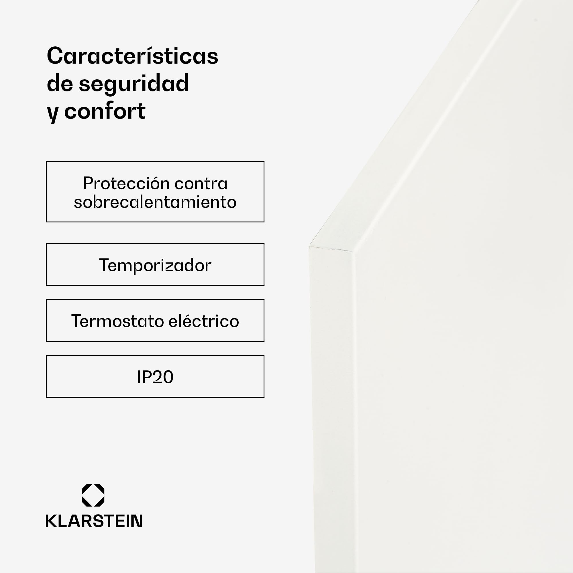 Klarstein Radiador Infrarrojos Pared Potencia, 300W, Placa Calor Bajo Consumo, Panel Radiante Bajo Consumo, Panel Infrarrojos Calefaccion, Calefactores Infrarojos Radiante Pared