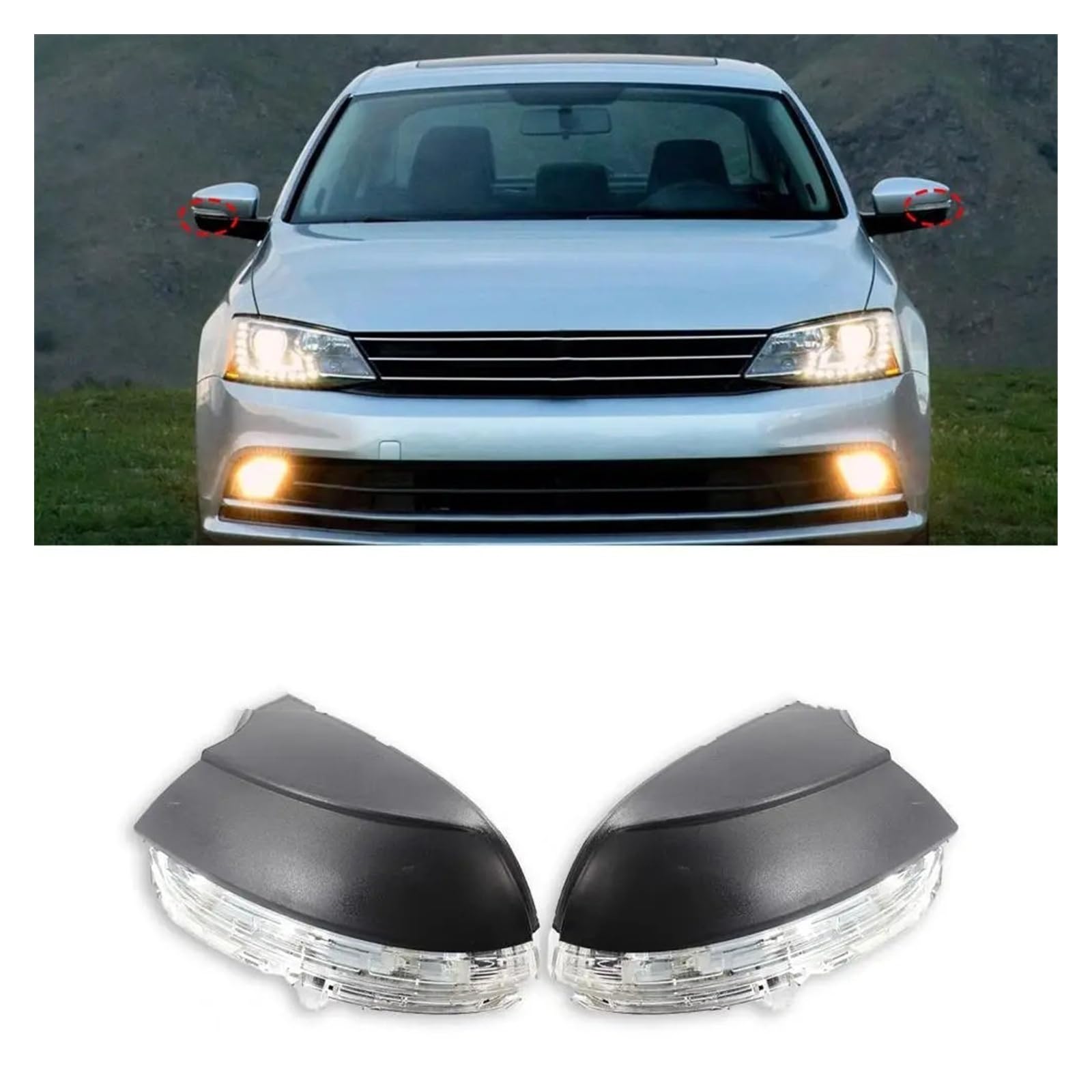 Indicatori Direzione laterali Per VW Per JATTA Per MK6 Per BEETLE Sinistra Destra Luce Specchietto Retrovisore ABS Indicatore Direzione Anteriore 5C6949101