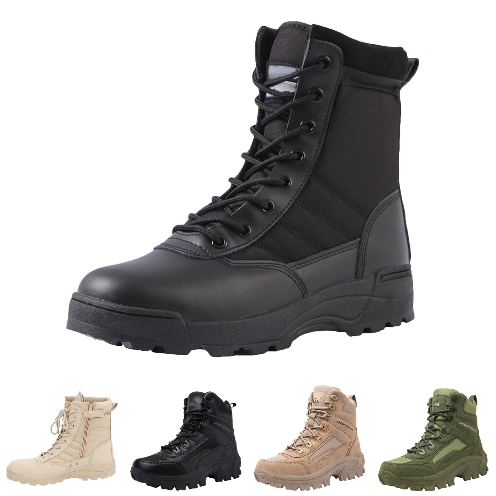 Generico Stivali da trekking militari impermeabili pratici Stivali all'aperto robusti da trekking Stivaletti da moto alla moda Stivaletti da combattimento stile militare Scarpe antiscivolo da lavoro