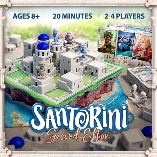 santorini second edition - an elegant accessible strategy game based in greek mythology  ages 8  plays in 20 minutes