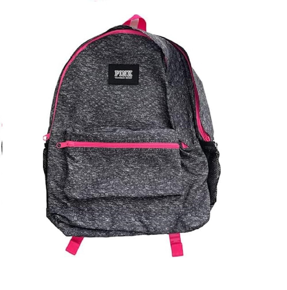 SOLD OUT ONLINE - - FULL SIZE - GREY MARL WITH HOT PINK ACCENTS. - COLLEGIATE BACKPACK, CAMPUS BACKPACK