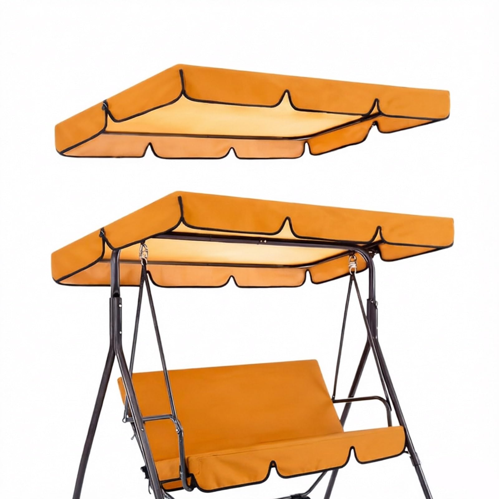 Copertura di ricambio per dondolo a 3 posti, universale, da esterno, impermeabile, per esterni, giardino, patio (arancione, 210 x 144,8 cm)