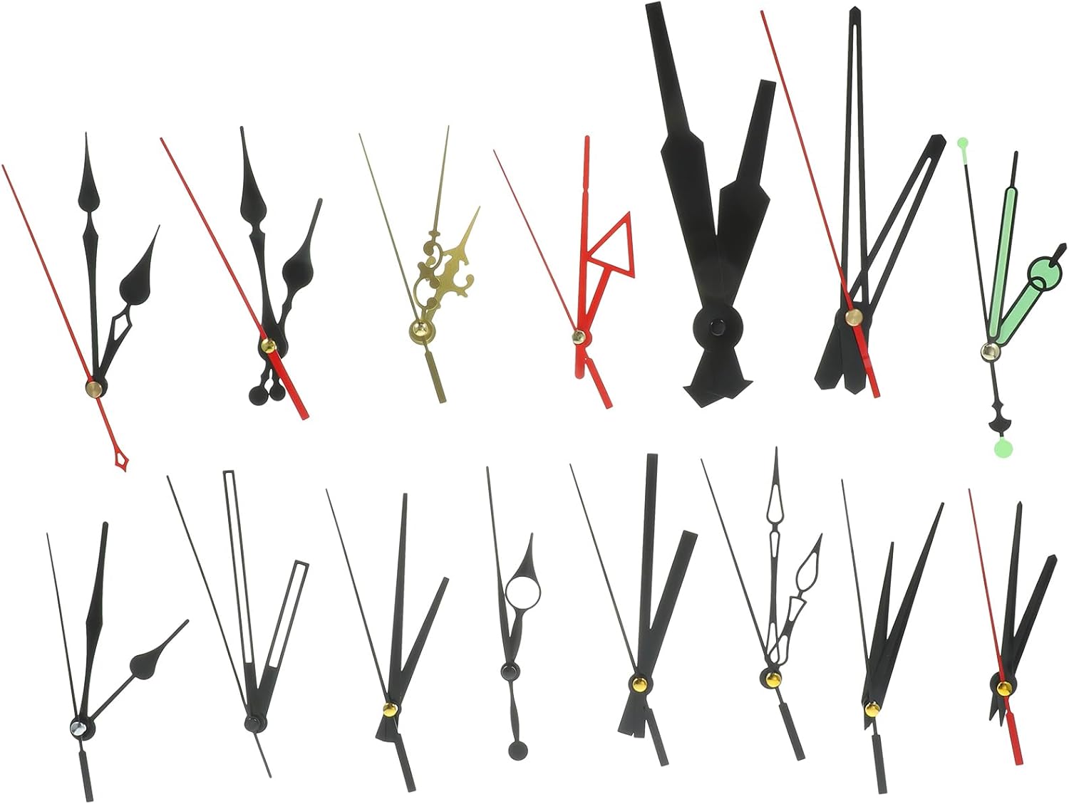 15 Sets Clock Hand Assorted Kit Wall Clock Hand Making Kit Replacement Repair Quartz Movement