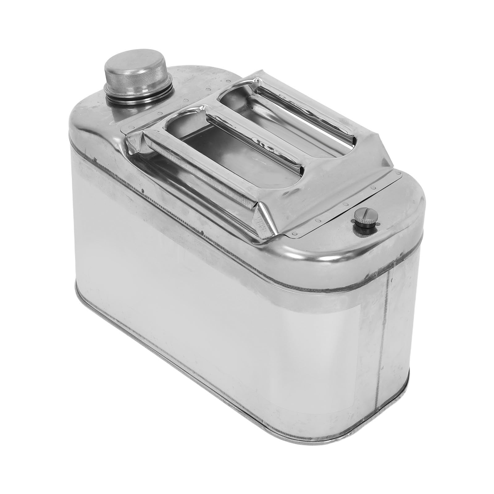 Mikikit 10l Stainless Steel Water Bucket with Spout and Pressure Relief Valve, Portable Metal Container with Comfortable Handle, Resists High Temperatures, for Outdoor Adventures