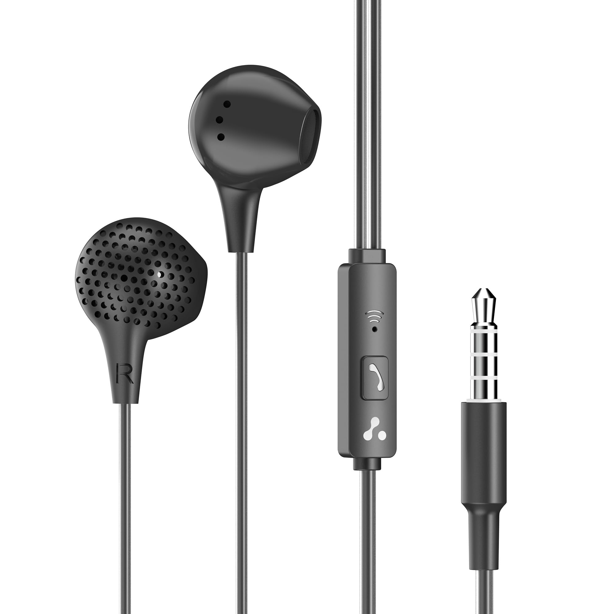 Ambrane Wired Earphones with Mic | 3.5Mm Audio Jack | 14Mm Driver for HD Sound & Deep Bass | Tangle-Free 1.2M Cable | in Ear Comfort Fit | Compatible with Mobiles, Tablets, Laptops, Pcs (EP-83 Black)-image-39
