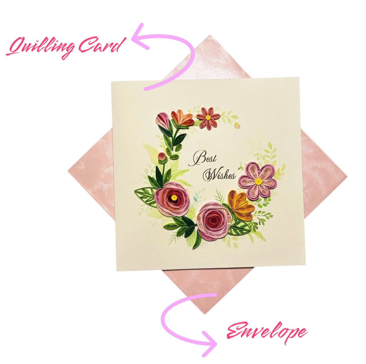 Handcraft - Tarjeta de felicitación de cumpleaños 3D para él, ella, amiga, mamá, hija, hermana, interior en blanco, incluye sobre, listo para regalar, papel de alta calidad