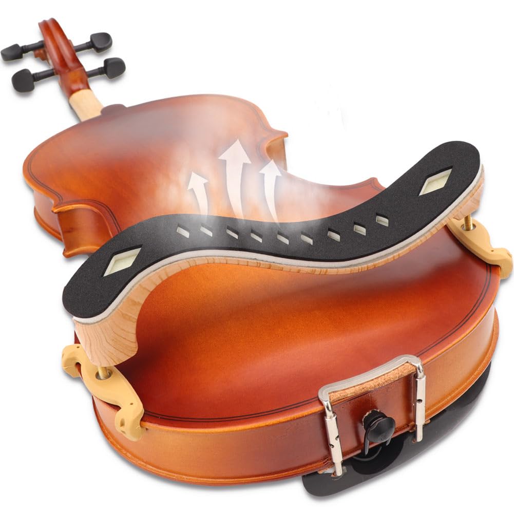 LMS Reposamuñecas para violín de 1/2 1/4 de tamaño completo, de espuma hueca, accesorios para violín, almohadilla de descanso de hombro para principiantes, con colofonia silenciosa, ergonómico para un