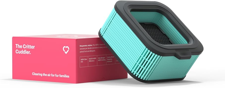 Mila Air Mini Replacement Filter, Critter Cuddler H13 HEPA & Carbon, Reduces Pet Odors, Removes Dust & Dander, Ideal for Large Room or Bedroom | FITS MILA AIR MINI ONLY