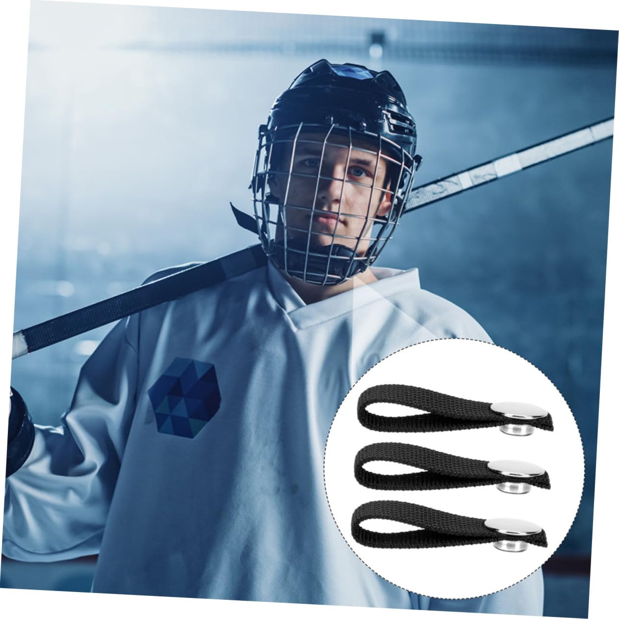 Accesorios para Cascos De Hockey Mentón Guardia Correa Mentonera De Seguridad para Casco Mentonera para Casco De Hockey Poliéster Black