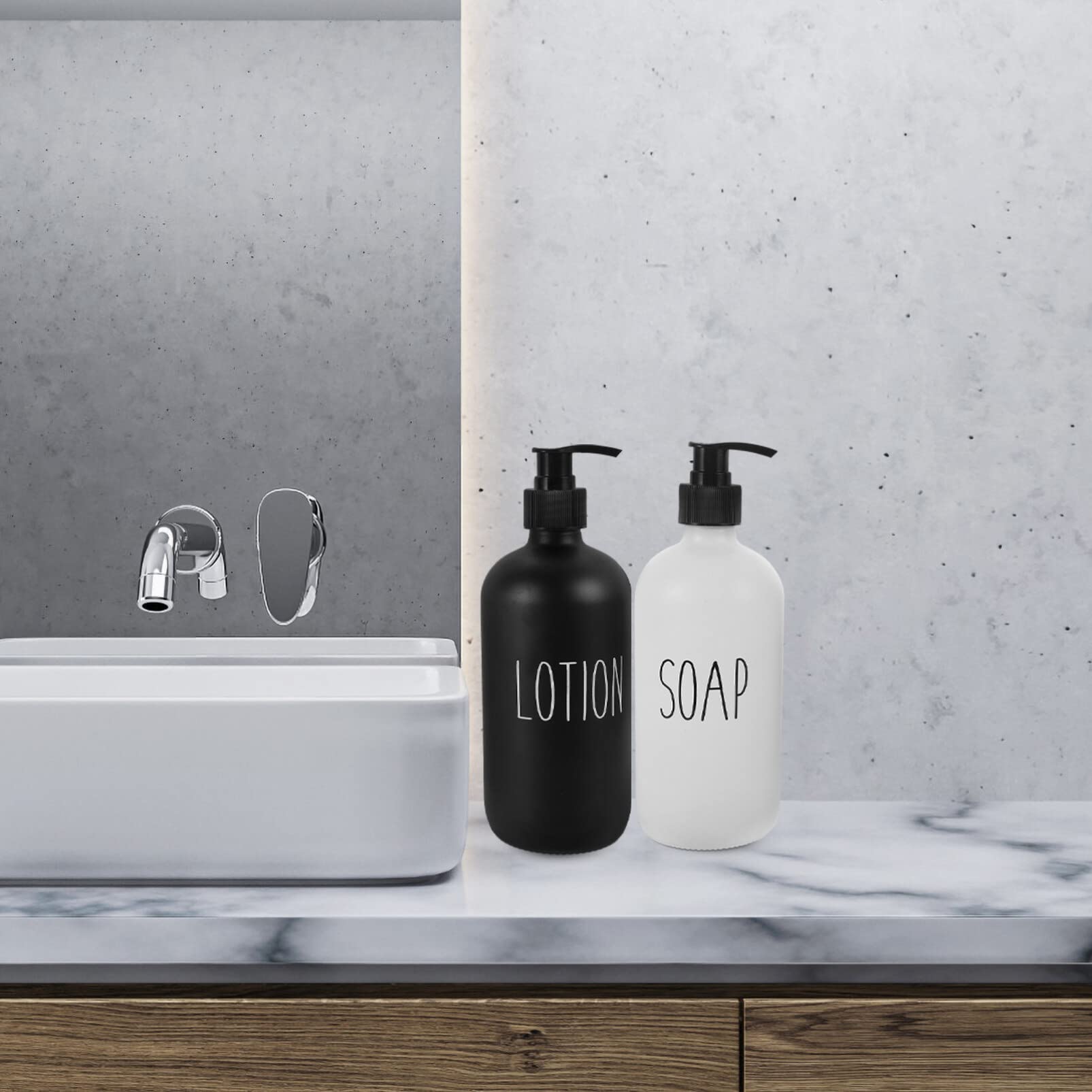 FRCOLOR – Confezione Da 2 Pompe Erogatrici Universali Per Sapone Liquido, Shampoo E Lozioni – Plastica Trasparente, Taglia Media, Tubo Tagliabile - 3