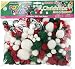 Pepperell Assorted Pom Poms, Christmas, 300 Per Package