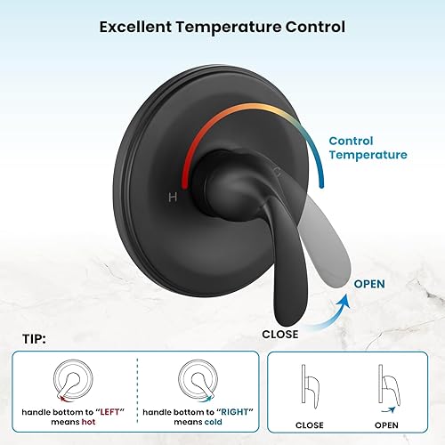 Miniatura 8 de gotonovo Juego de grifo de ducha 2 en 1, cabezal de ducha doble y mango con boquilla de bañera, 6 ajustes, cabezal de ducha de mano y kit de