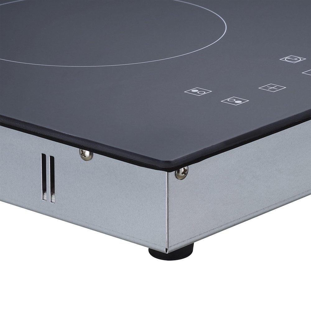 Nardea Piano Cottura 2 Fuochi Elettrico Vetroceramica, 30cm Vetroceramica Piano Cottura Elettrico a Incasso con Spina, Controllo a Sfioramento, 9 Livelli di Riscaldamento,Blocco di Sicurezza, 3000W