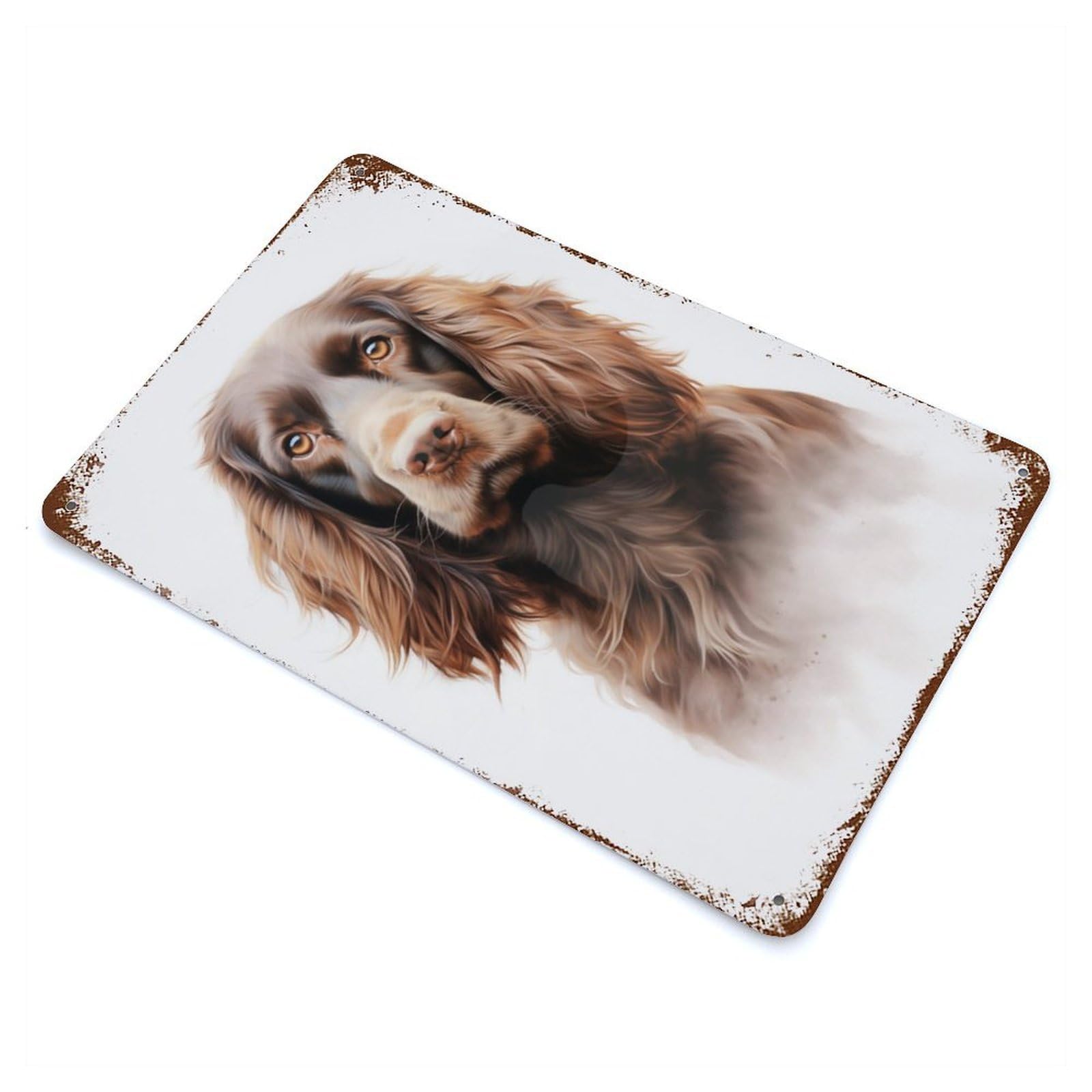 Field Spaniel Dog 11.8"x7.9" Vintage Rust Metal Sign, Shabby Chic Decor for Garage, Bar And Workshop Decor