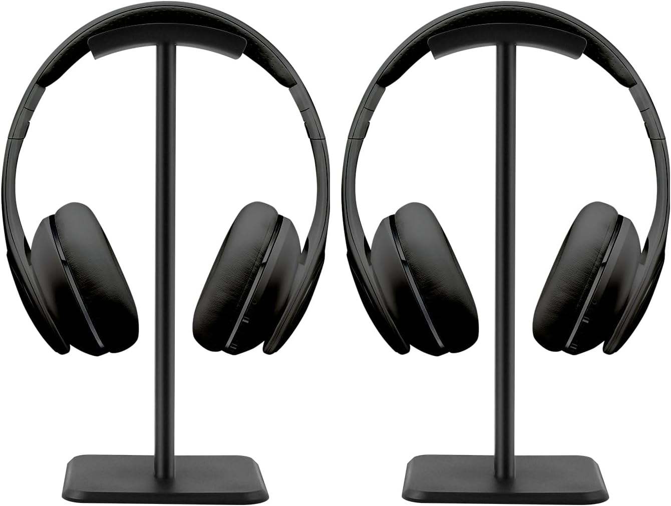 JIKIOU Headphone Stand Gaming Headset Holder Universal Aluminum Metal Headphones Holder Hanger with Aluminum Supporting Bar Flexible Headrest ABS Solid Base for All Headphone 2 Pack (Black) - Image 8