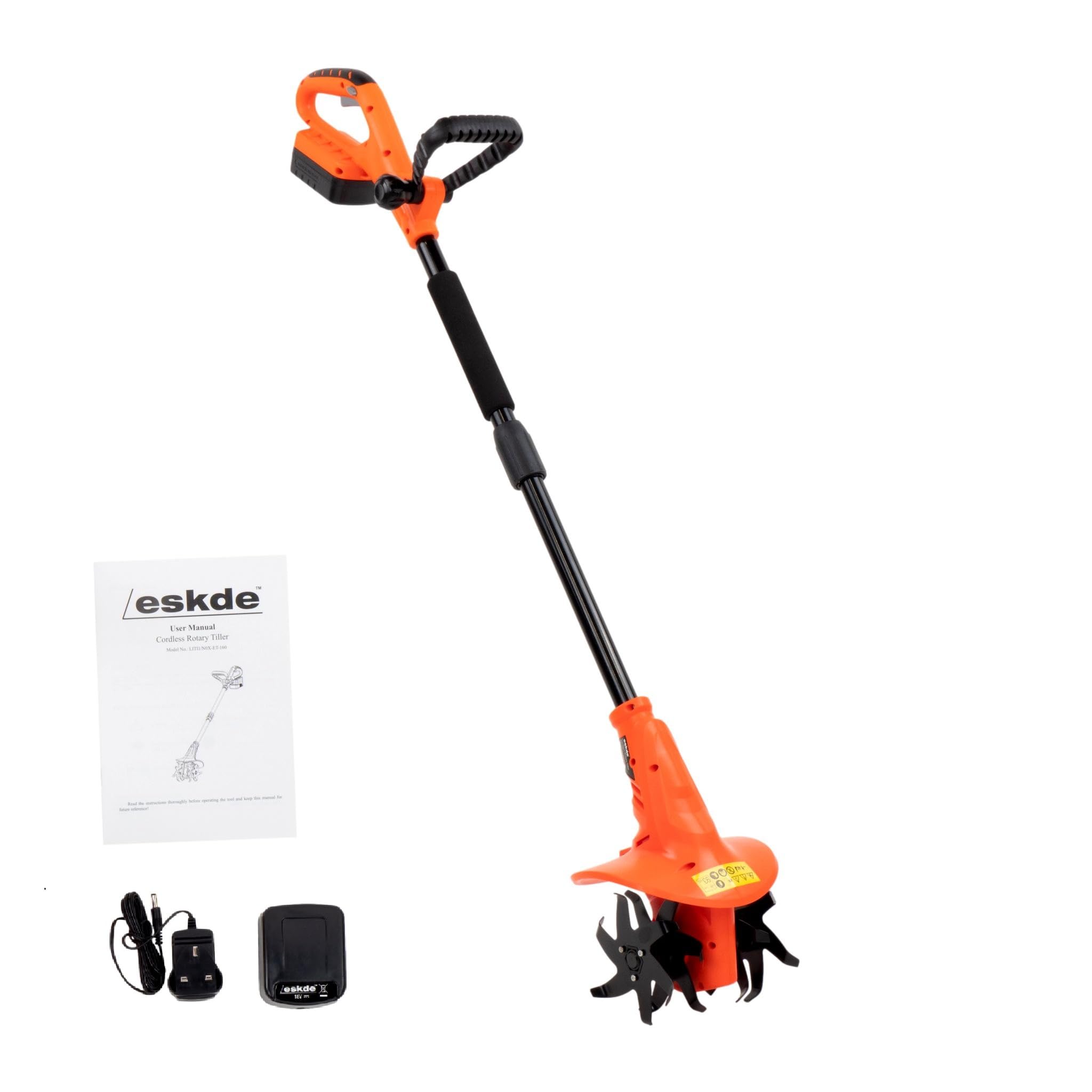 B&Q -  Cordless Cultivator Rotovator Tiller Kit With 4 Blades Includes 18V Lithium Battery And Charger. Lightweight