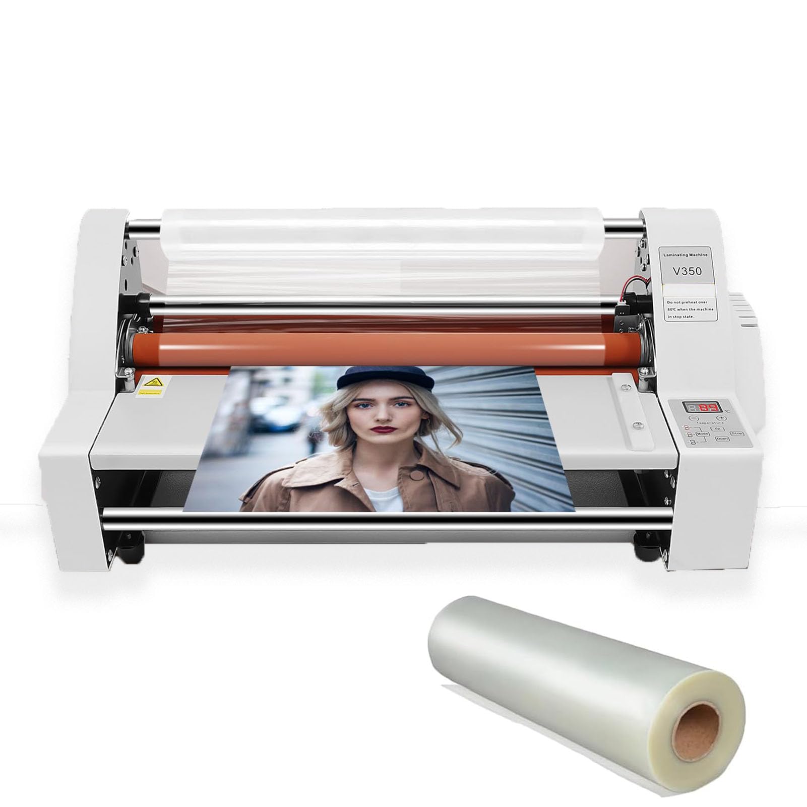 Plastificadora Profesional, Laminadora MultifuncióN, Doble FuncióN FríO/Calor, Panel De Control, Capacidad 35cm, Ideal para Talleres GráFicos Y DiseñAdores