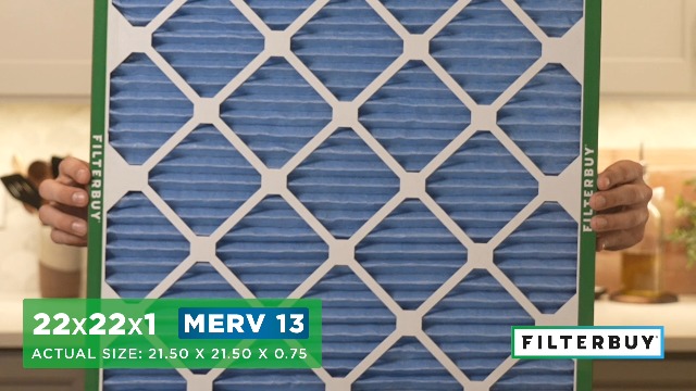 Image of Filterbuy 22x22x1 Air Filter MERV 13 Smoke & Allergy Defense (4-Pack) | Electrostatic Pleated HVAC AC Furnace Filters Replacement, Made in USA (Actual Size: 21.50 x 21.50 x 0.75)